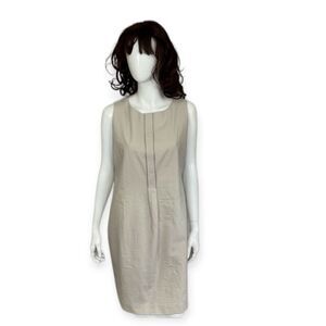 Fabiana Filippi Beige Crepe Cotton Sleeveless Shift Mini Dress L